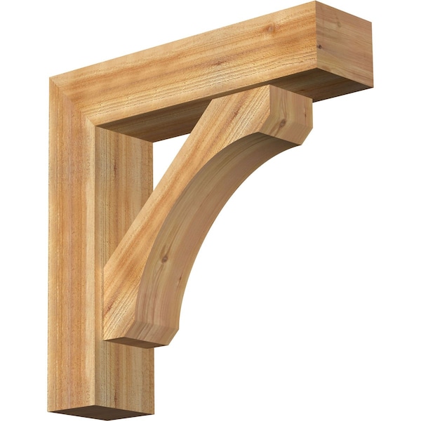 Ekena Millwork Legacy Block Rough Sawn Bracket w/ Offset Brace, Western Red Cedar, 8"W x 32"D x 32"H BKT0806X32X32LEC05RWR - main